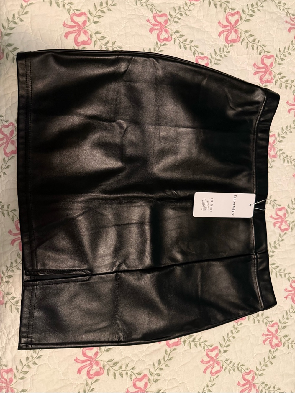 Faux Leather Black Mini Skirt